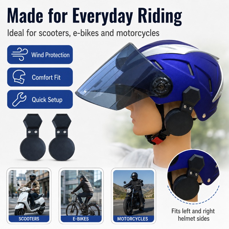 Bicycle Helmet - Copri-orecchie a clip per casco per